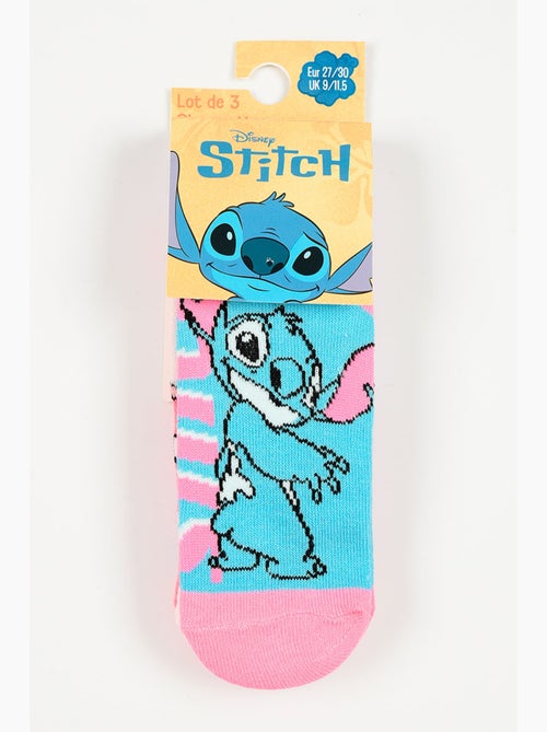 Lote 3 meias baixas lilo & stitch multicolor menina | licença oficial - Kiabi