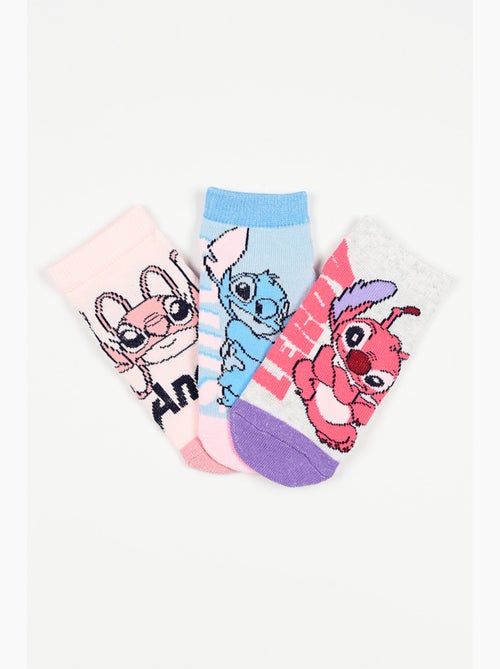 Lote 3 meias baixas lilo & stitch multicolor menina | licença oficial - Kiabi