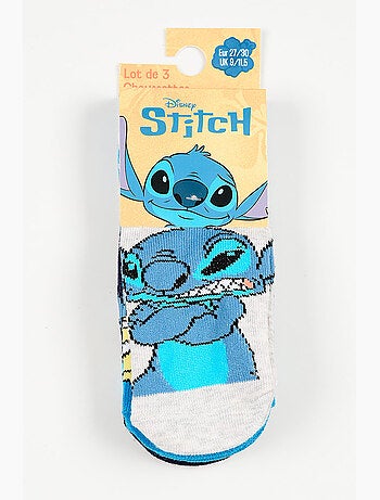 Lote 3 meias baixas lilo & stitch multicolor menino | licença oficial