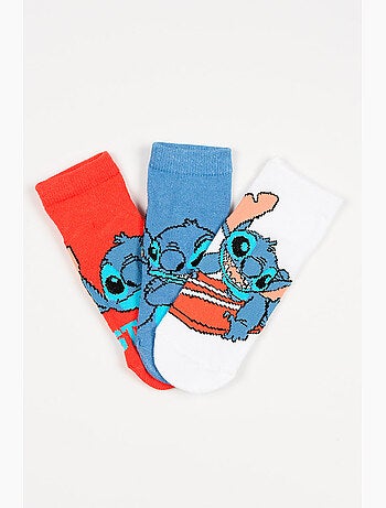 Lote 3 meias baixas lilo & stitch multicolor menino | licença oficial