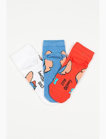 Lote 3 meias baixas lilo & stitch multicolor menino | licença oficial