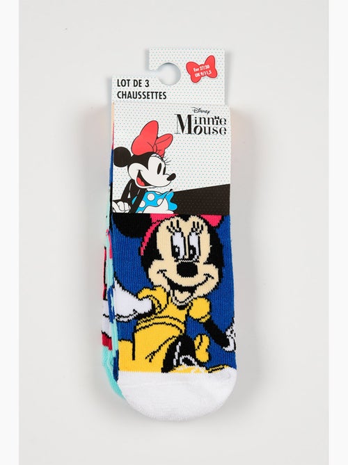 Lote 3 meias baixas minnie mouse multicolor menina | licença oficial - Kiabi
