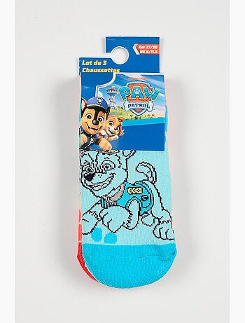 Lote 3 meias baixas paw patrol multicolor menino | licença oficial
