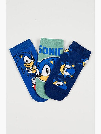 Lote 3 meias baixas sonic multicolor menino | licença oficial