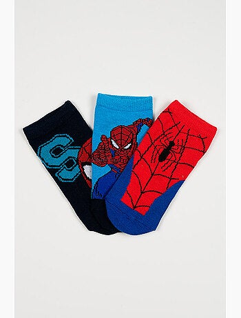 Lote 3 meias baixas spider-man multicolor menino | licença oficial