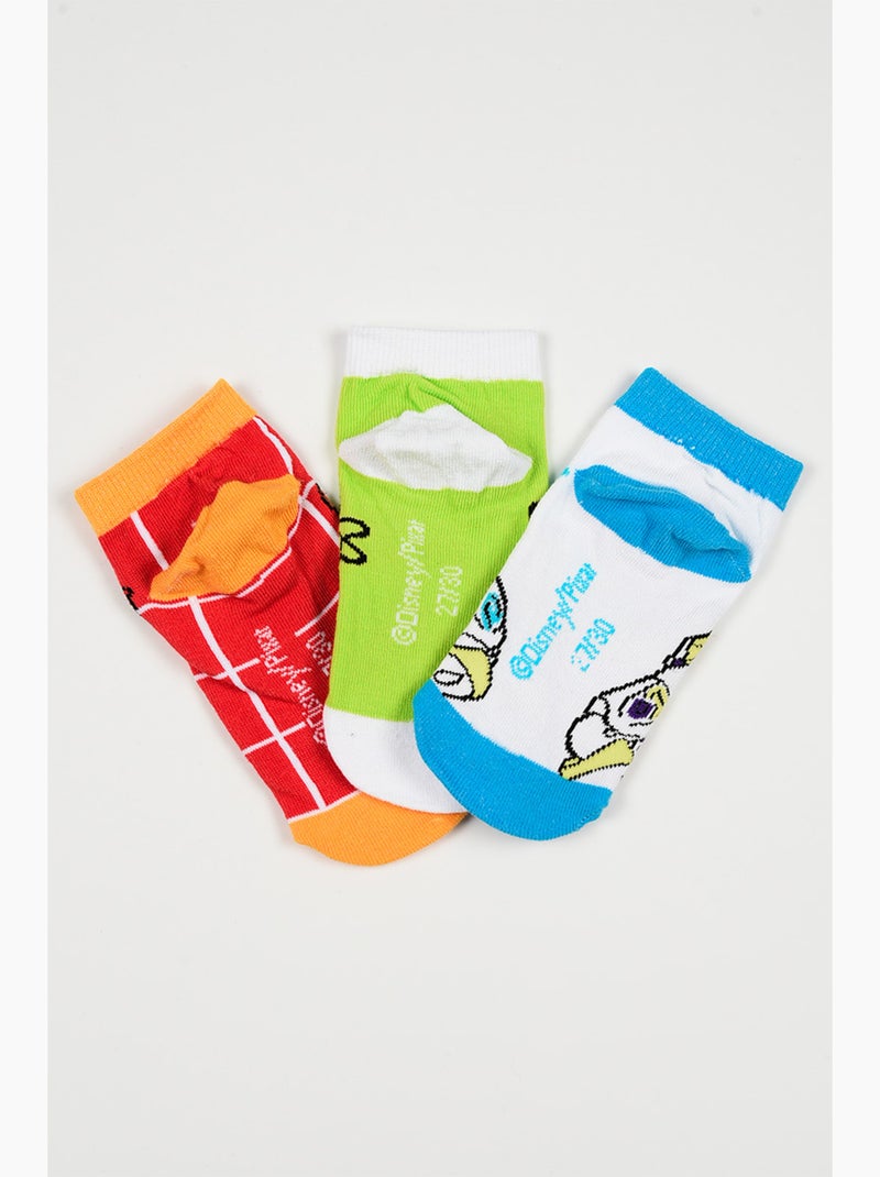 Lote 3 meias baixas toy story multicolor menino | licença oficial Branco/Amarelo/Vermelho - Kiabi