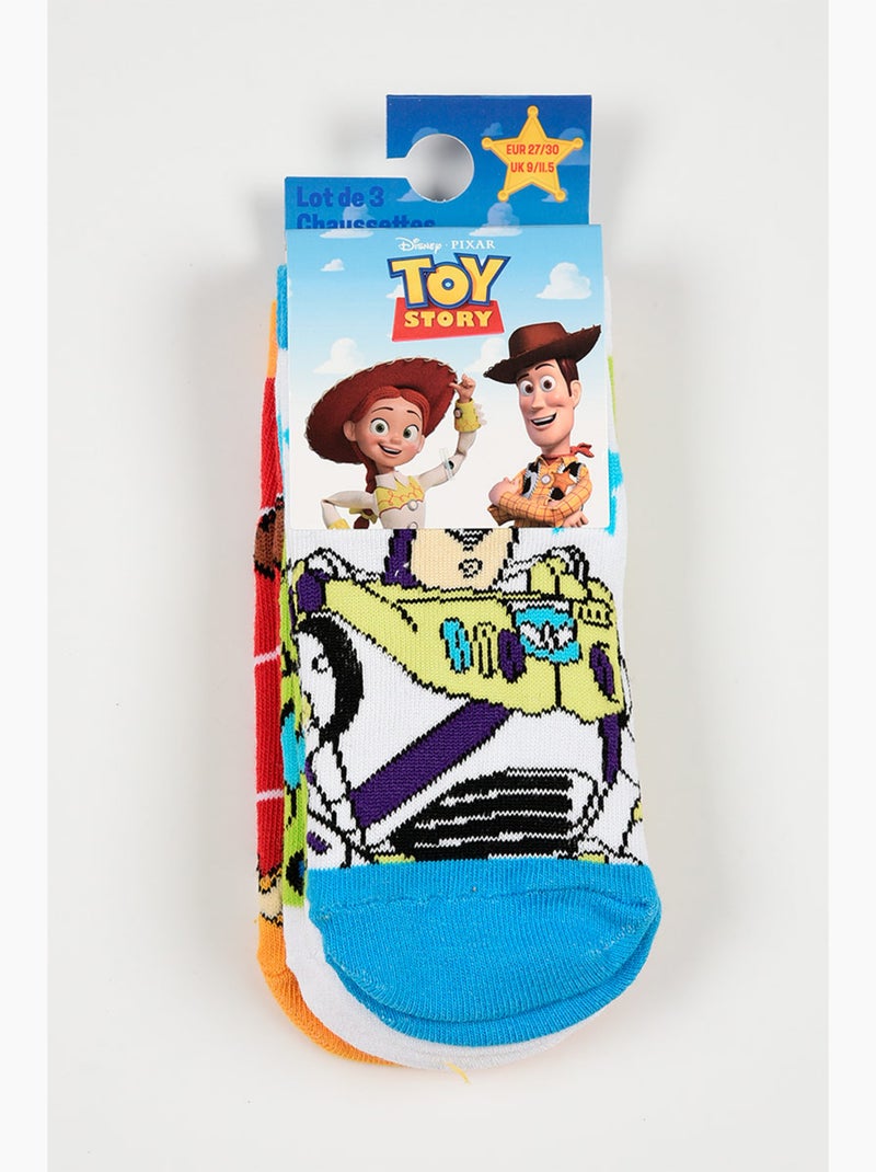 Lote 3 meias baixas toy story multicolor menino | licença oficial Branco/Amarelo/Vermelho - Kiabi