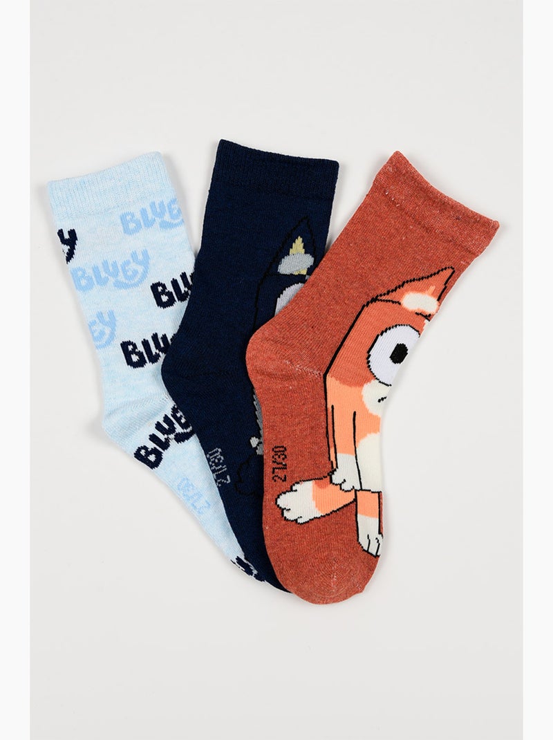 Lote 3 meias bluey multicolor menino | licença oficial Preto Branco - Kiabi