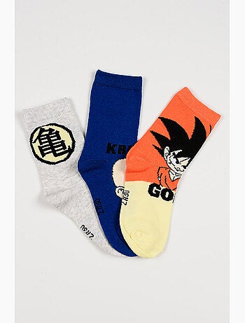 Lote 3 meias dragon ball multicolor menino | licença oficial