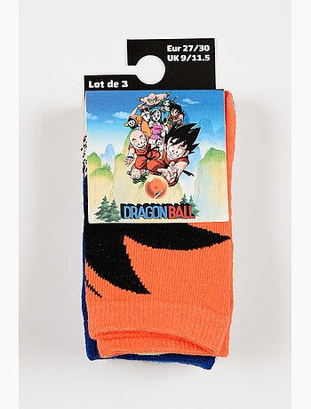 Lote 3 meias dragon ball multicolor menino | licença oficial