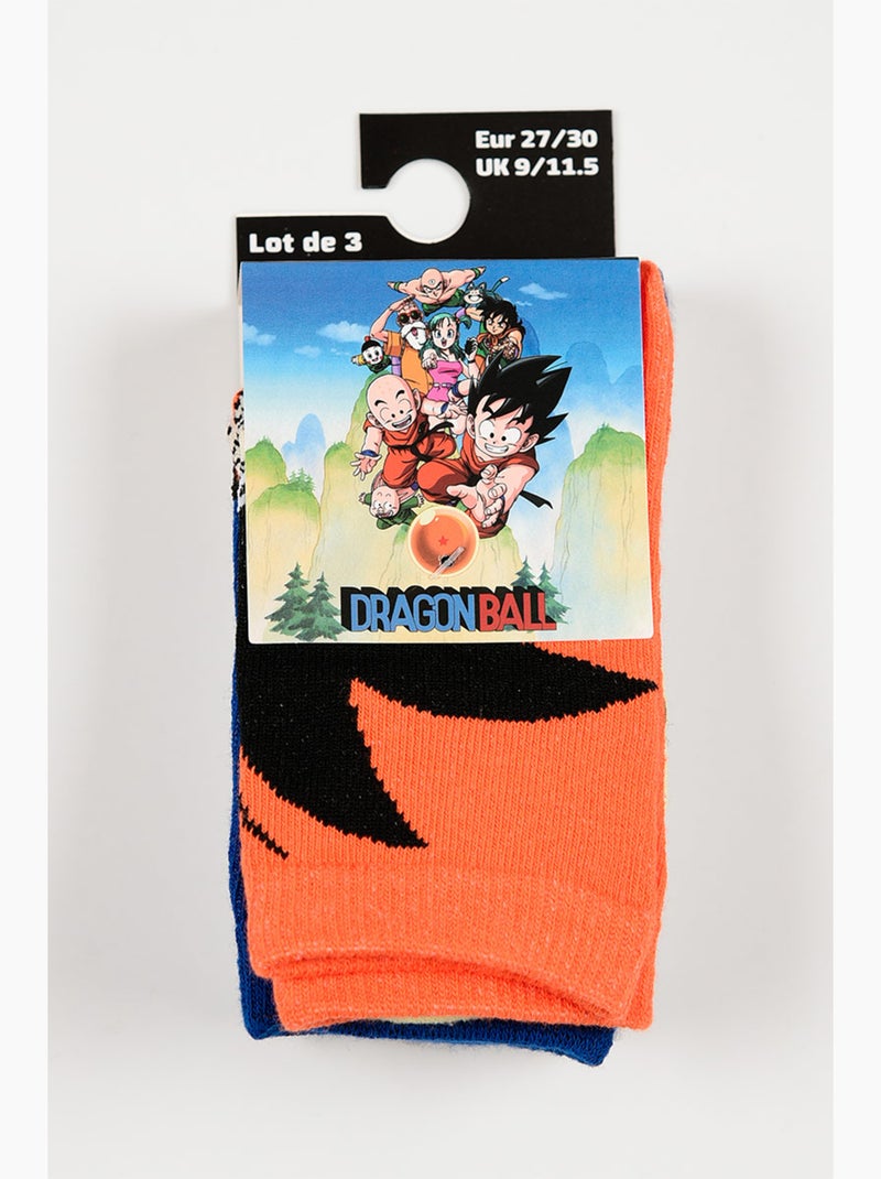 Lote 3 meias dragon ball multicolor menino | licença oficial Azul/Cinza/Branco perolado/Transparente - Kiabi