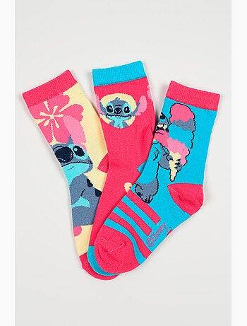 Lote 3 meias lilo & stitch multicolor menina | licença oficial