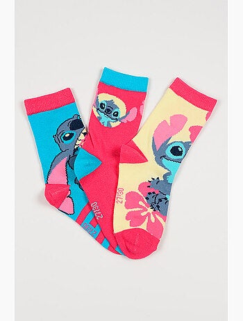 Lote 3 meias lilo & stitch multicolor menina | licença oficial