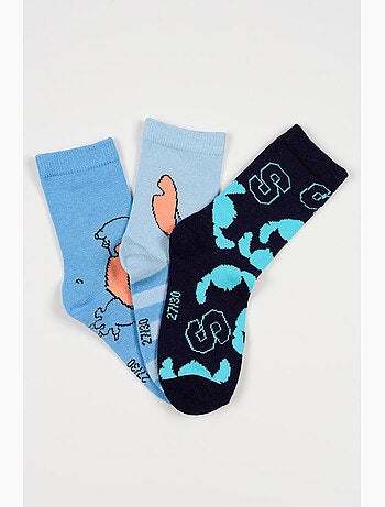 Lote 3 meias lilo & stitch multicolor menino | licença oficial