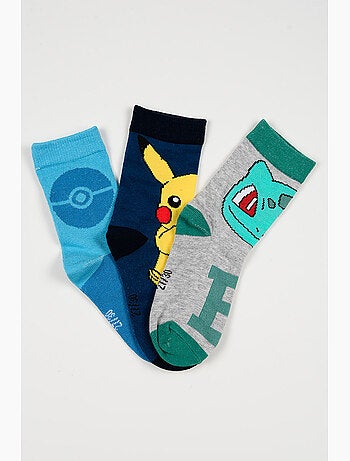 Lote 3 meias pokémon multicolor menino | licença oficial