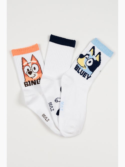 Lote 3 meias ténis bluey branco menino | licença oficial - Kiabi Lote 3 meias ténis bluey branco menino | licença oficial - Kiabi