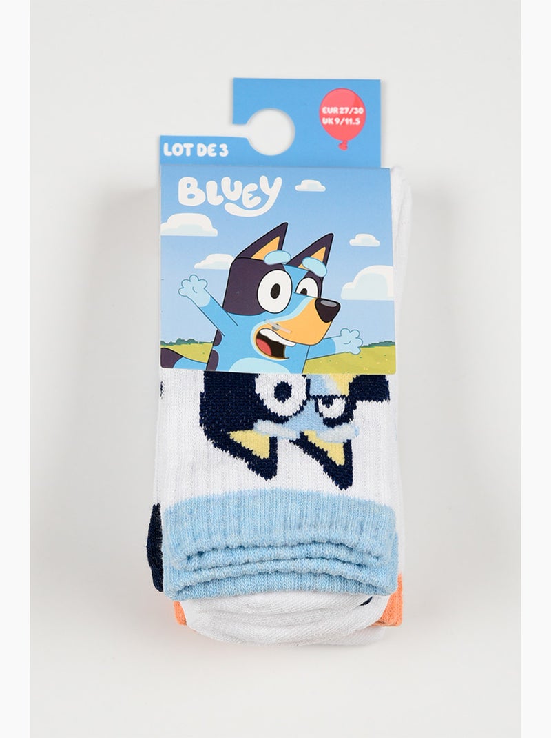 Lote 3 meias ténis bluey branco menino | licença oficial Branco - Kiabi