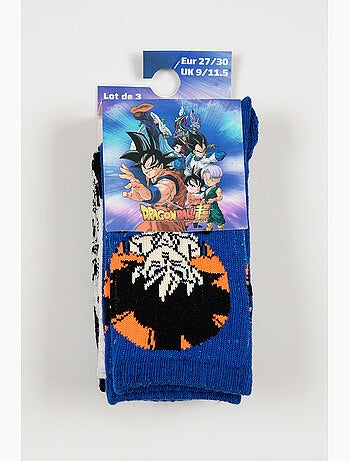 Lote 3 meias ténis dragon ball multicolor menino | licença oficial
