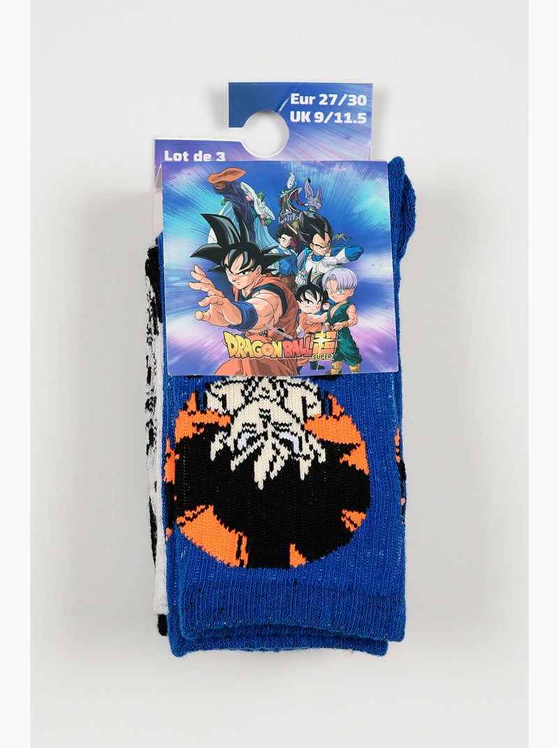 Lote 3 meias ténis dragon ball multicolor menino | licença oficial Preto Azul - Kiabi