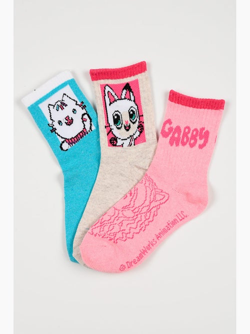 Lote 3 meias ténis gabby's dollhouse multicolor menina | licença oficial - Kiabi