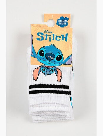Lote 3 meias ténis lilo & stitch branco menino | licença oficial