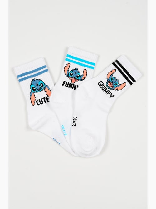 Lote 3 meias ténis lilo & stitch branco menino | licença oficial - Kiabi Lote 3 meias ténis lilo & stitch branco menino | licença oficial - Kiabi