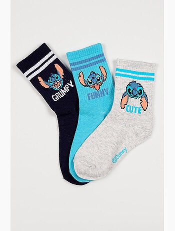 Lote 3 meias ténis lilo & stitch multicolor menino | licença oficial