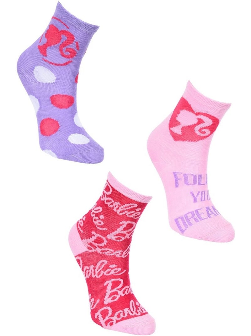 Lote 3 pares de meias barbie menina | licença oficial Multicolorido - Kiabi