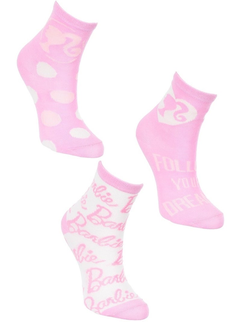 Lote 3 pares de meias barbie menina | licença oficial Multicolorido - Kiabi