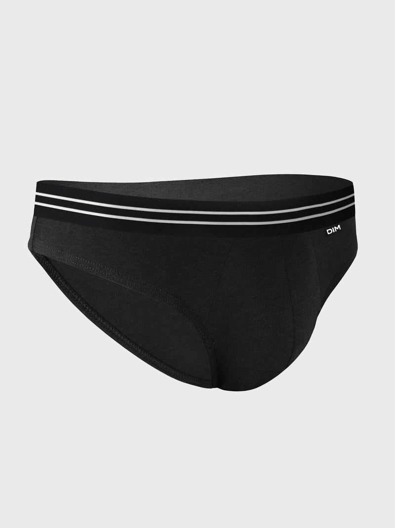 Lote 4 cuecas algodão elástico 'Ecodim' Preto - Kiabi