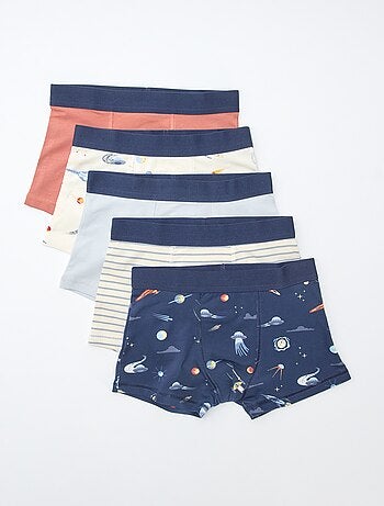 Lote 5 boxers lisos e estampados