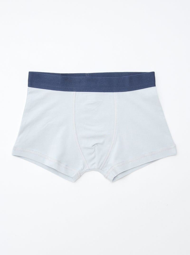 Lote 5 boxers lisos e estampados Azul - Kiabi