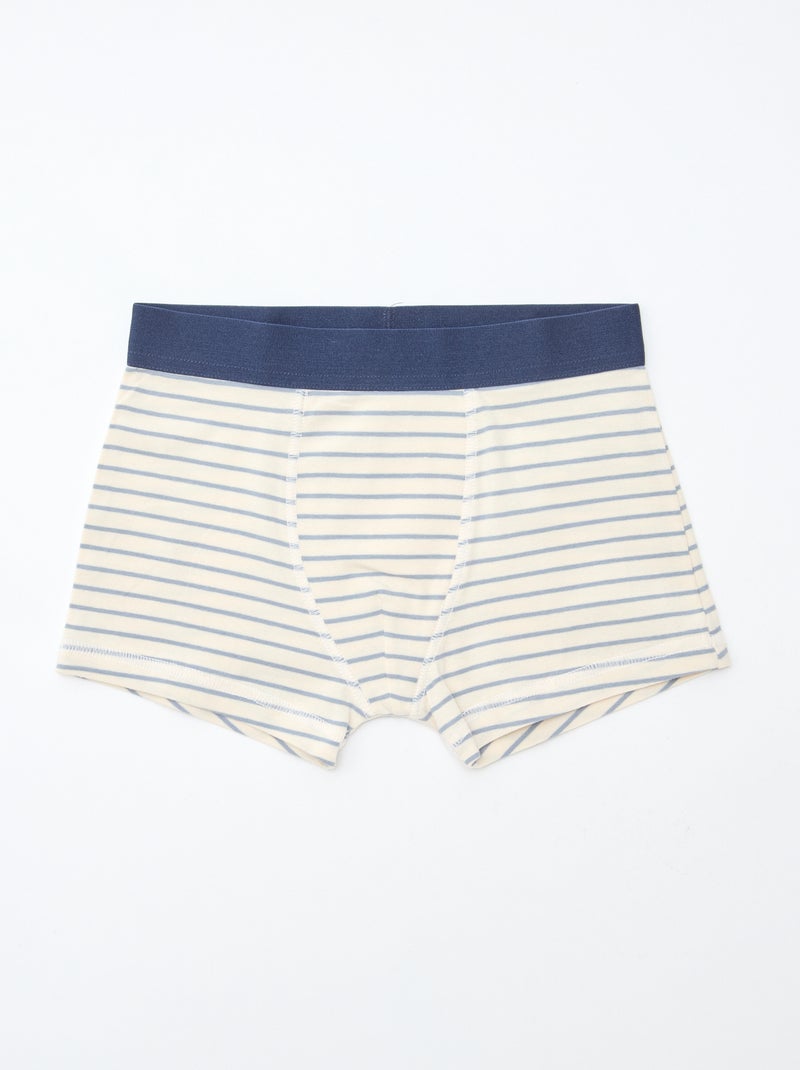 Lote 5 boxers lisos e estampados Azul - Kiabi