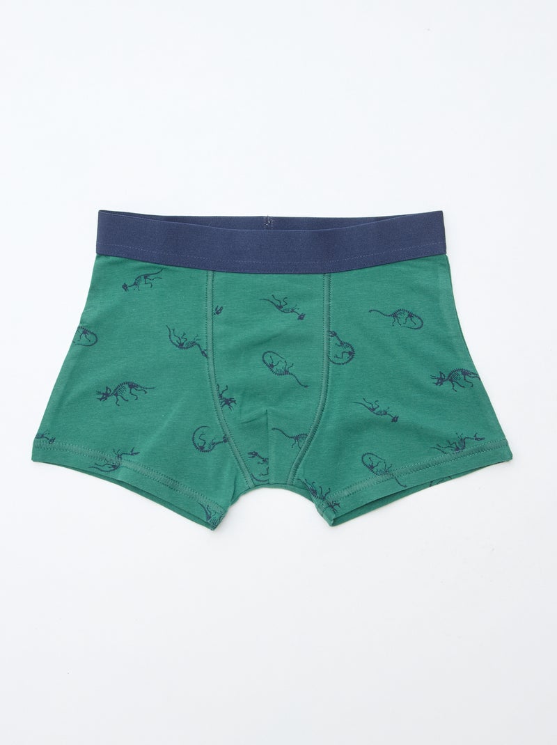 Lote 5 boxers lisos e estampados Azul - Kiabi