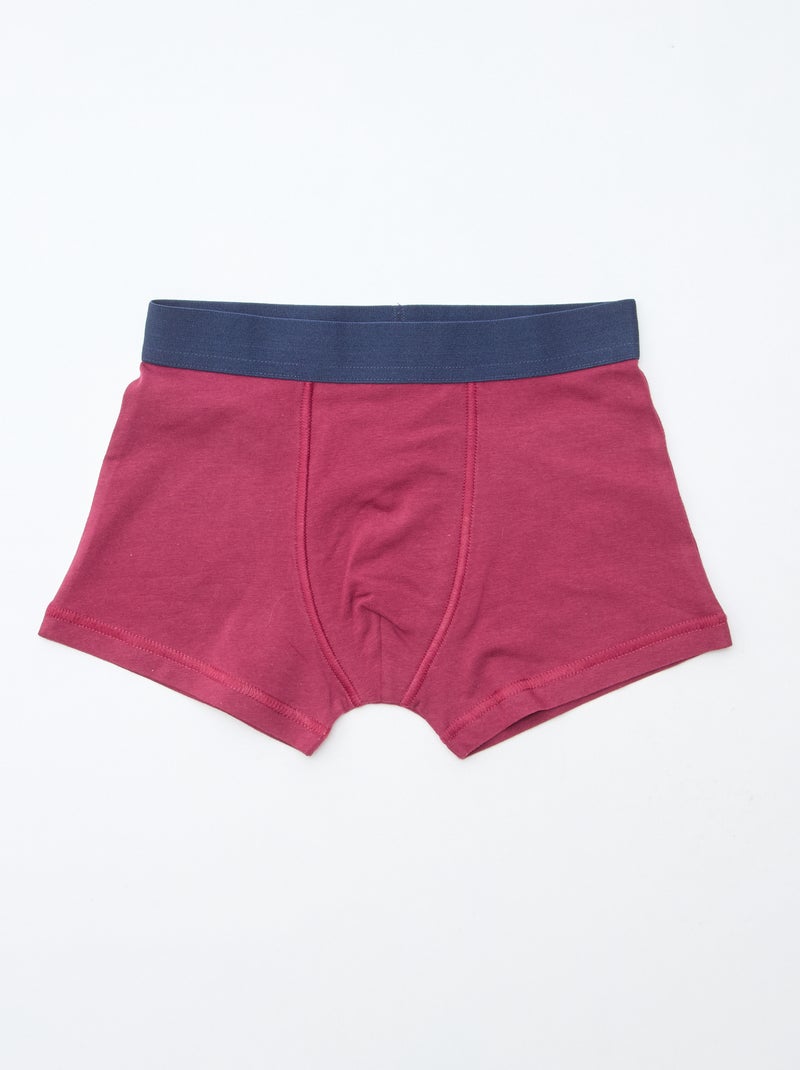 Lote 5 boxers lisos e estampados Azul - Kiabi