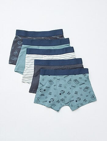 Lote 5 boxers lisos e estampados