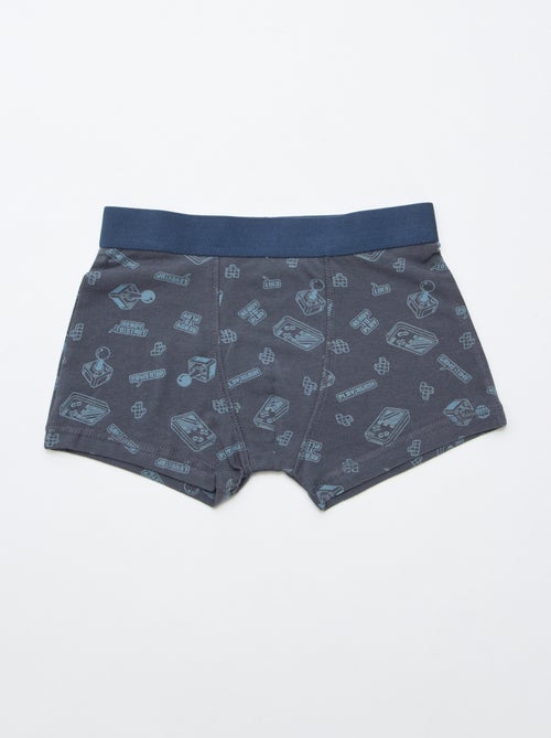 Lote 5 boxers lisos e estampados - Kiabi