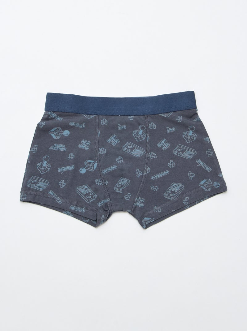Lote 5 boxers lisos e estampados Cinza - Kiabi
