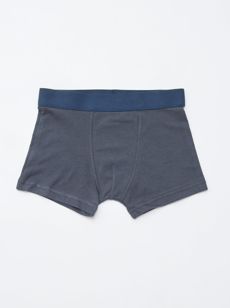 Lote 5 boxers lisos e estampados Cinza - Kiabi