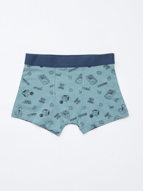 Lote 5 boxers lisos e estampados - Kiabi