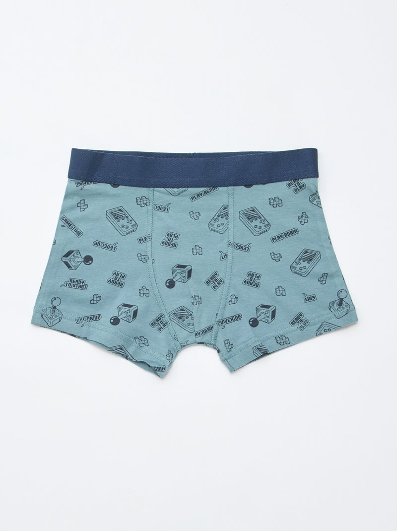 Lote 5 boxers lisos e estampados Cinza - Kiabi