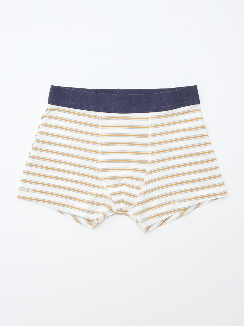 Lote 5 boxers lisos e estampados Laranja - Kiabi