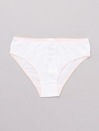 Lote de 10 cuecas lisas com cintura colorida - Kiabi