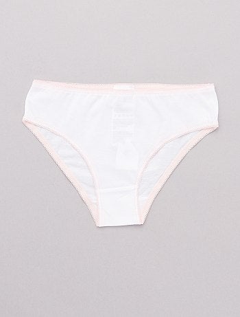 Lote de 10 cuecas lisas com cintura colorida - Kiabi