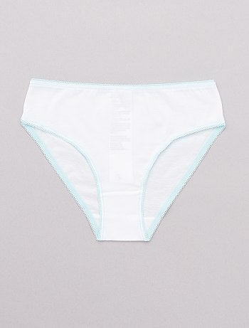 Lote de 10 cuecas lisas com cintura colorida - Kiabi