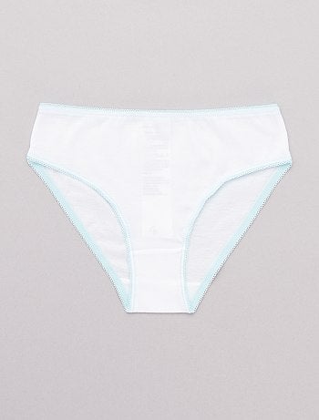 Lote de 10 cuecas lisas com cintura colorida - Kiabi