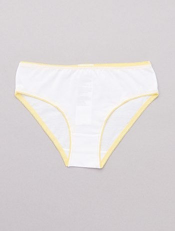 Lote de 10 cuecas lisas com cintura colorida - Kiabi