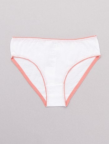 Lote de 10 cuecas lisas com cintura colorida - Kiabi