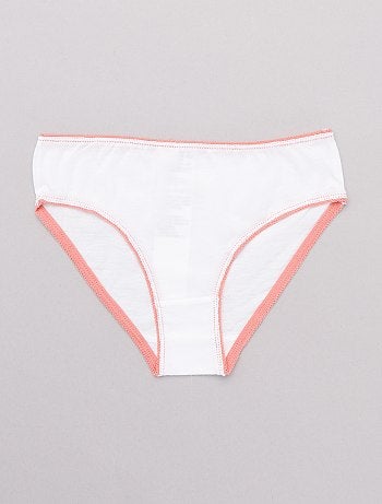 Lote de 10 cuecas lisas com cintura colorida - Kiabi