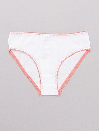 Lote de 10 cuecas lisas com cintura colorida - Kiabi